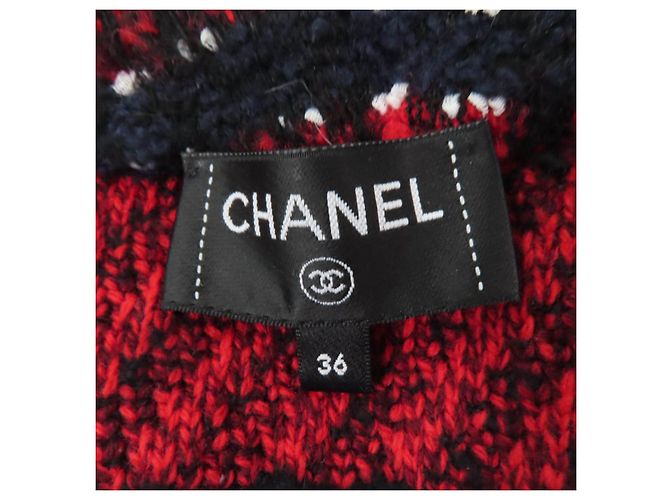 Chaqueta de cachemira tweed COCO Mark de Chanel Roja - vista 7