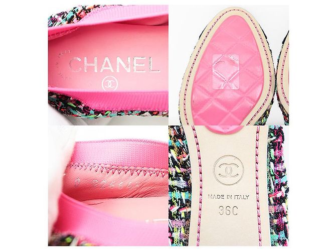 Pumps in tweed Chanel G26643 Rosa Multicolore - vista 10