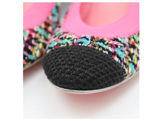 Pumps in tweed Chanel G26643 Rosa Multicolore - vista 2