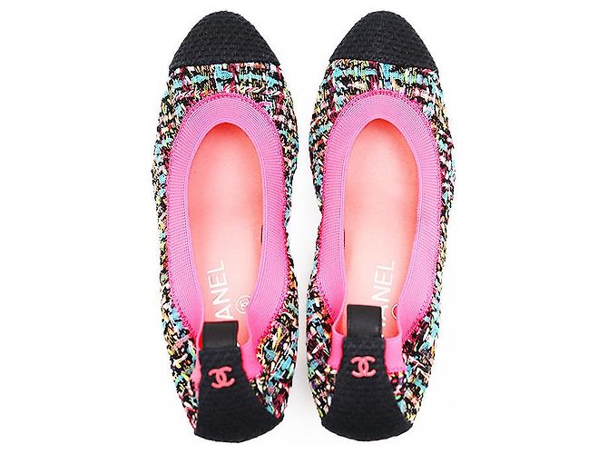 Pumps in tweed Chanel G26643 Rosa Multicolore - vista 6
