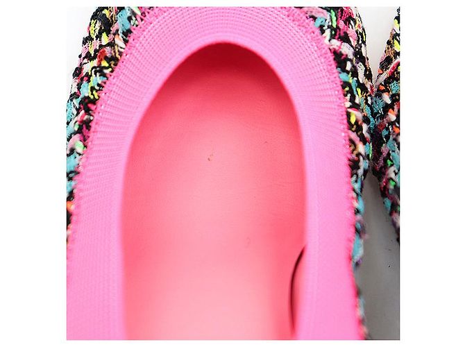 Pumps in tweed Chanel G26643 Rosa Multicolore - vista 7