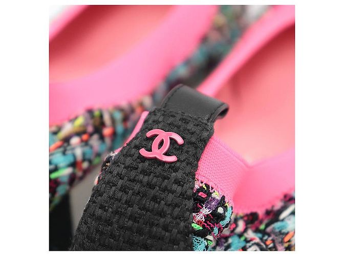 Pumps in tweed Chanel G26643 Rosa Multicolore - vista 8