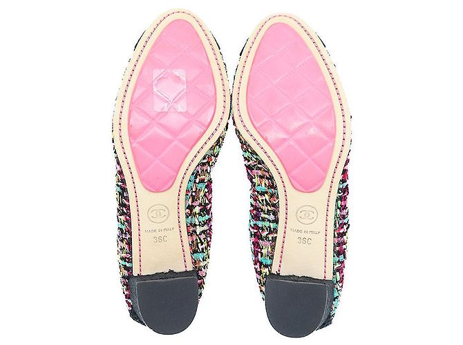 Pumps in tweed Chanel G26643 Rosa Multicolore - vista 9