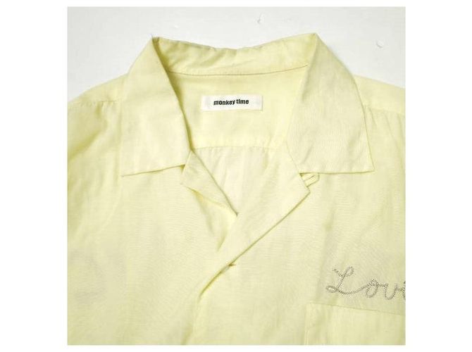 Autre Marque camicia da bowling monkey time in lyocell Giallo - vista 5