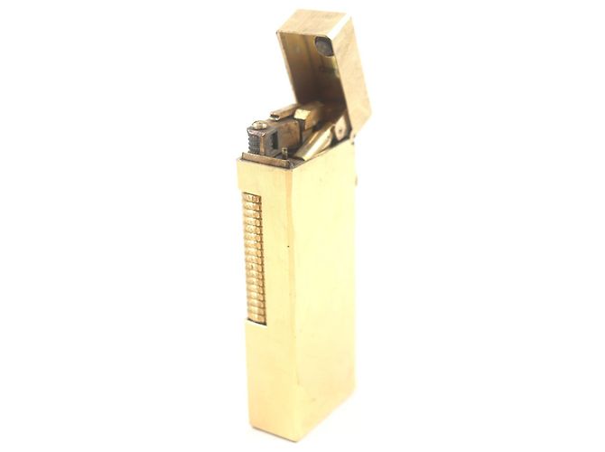 Alfred Dunhill Briquet à motif intégral Dunhill Square Doré - vue 4