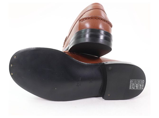 Mocassini in pelle con logo Gucci in metallo Marrone - vista 7