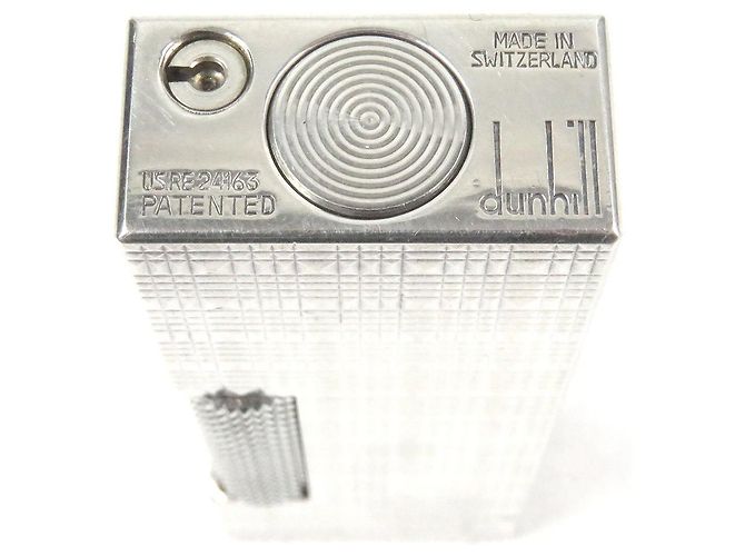 Alfred Dunhill Dunhill Block Check Quadratfeuerzeug Silber - Ansicht 5