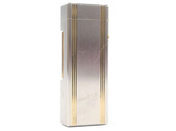 Alfred Dunhill Dunhill Striped Logo Square Lighter Silvery - view 2