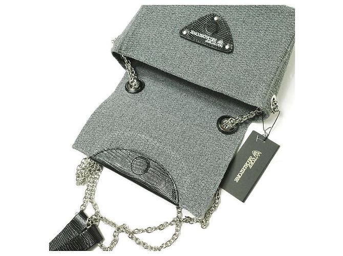 Autre Marque TOFF&LOADSTONE TL-5110 Borsa a Spalla in Pelle Embossata a Lucertola e Maglia Grigio - vista 9