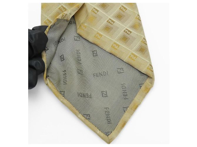 Gravata de seda com padrão Zucca Fendi - vista 11