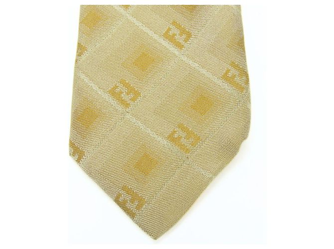 Gravata de seda com padrão Zucca Fendi - vista 5