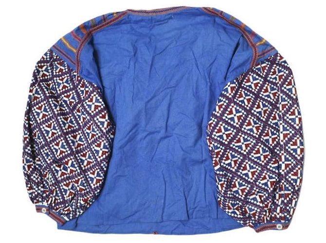 Autre Marque Blusa de Algodão Bordada com Balão V.DE.VINSTER Azul - vista 2