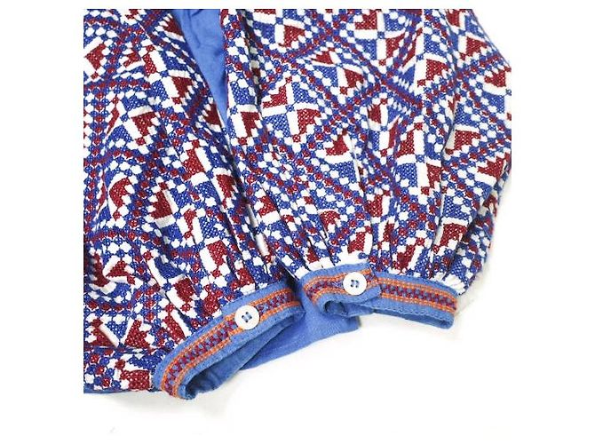 Autre Marque Blusa de Algodão Bordada com Balão V.DE.VINSTER Azul - vista 5