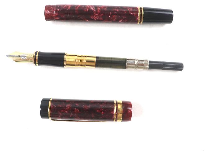 Autre Marque Pluma Parker Duofield Au750 Negro Roja Dorado - vista 3