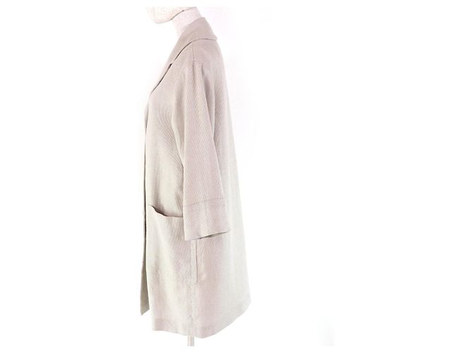 Max Mara Abrigo de lino S MaxMara DISEÑO PARA UNA VIDA FÁCIL Beige - vista 2
