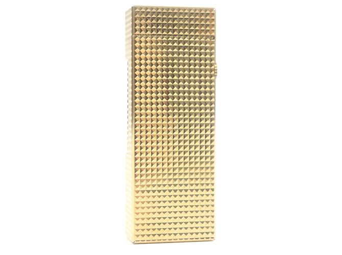Alfred Dunhill Dunhill Diamantmuster quadratischer Feuerzeug Golden - Ansicht 2