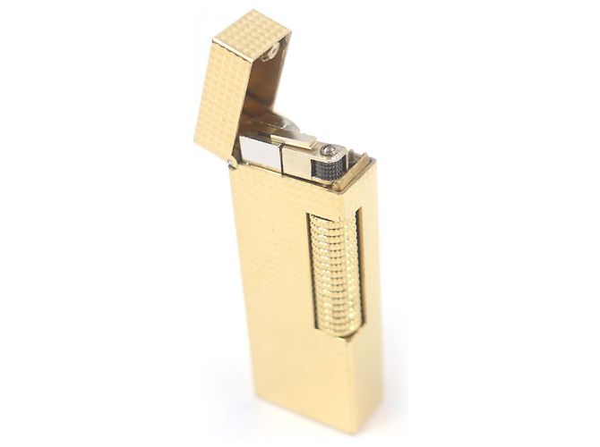 Alfred Dunhill Dunhill Diamantmuster quadratischer Feuerzeug Golden - Ansicht 3