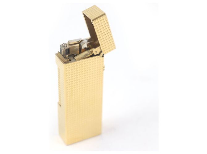 Alfred Dunhill Dunhill Diamantmuster quadratischer Feuerzeug Golden - Ansicht 4