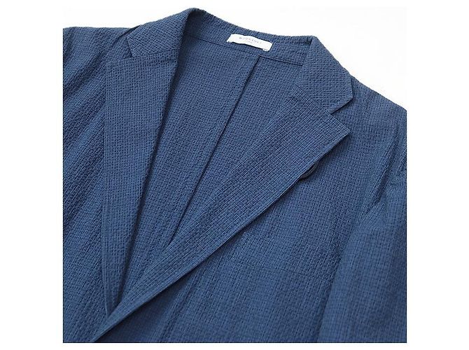 Autre Marque Chaqueta de mezcla de algodón seersucker 2B Boglioli Azul Azul claro - vista 2