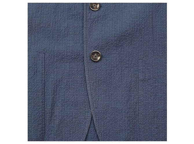 Autre Marque Chaqueta de mezcla de algodón seersucker 2B Boglioli Azul Azul claro - vista 4