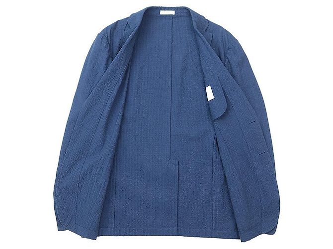 Autre Marque Chaqueta de mezcla de algodón seersucker 2B Boglioli Azul Azul claro - vista 7