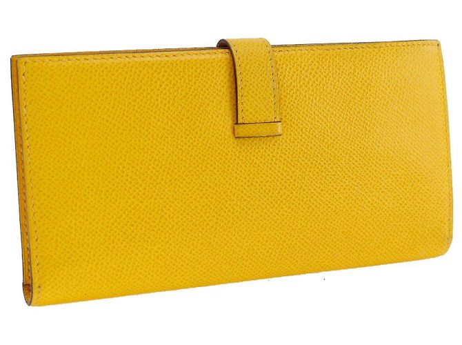 Hermès Hermes Bearn Wallet Epsom Long Yellow - view 2