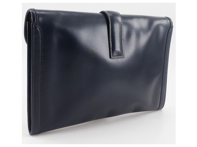Pochette Jige en Box Calf PM d'Hermès Bleu Marine - vue 2