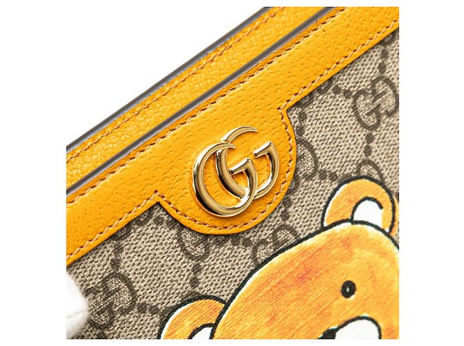 Borsa a mano in peluche GG Supreme Gucci x EXO KAI Beige Arancione - vista 6