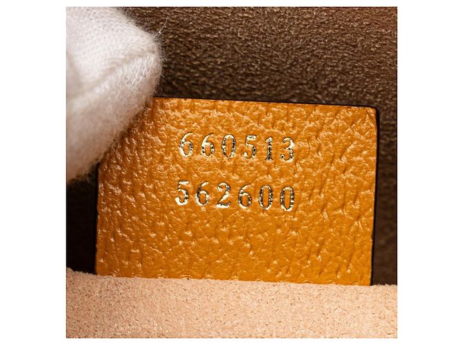 Borsa a mano in peluche GG Supreme Gucci x EXO KAI Beige Arancione - vista 9