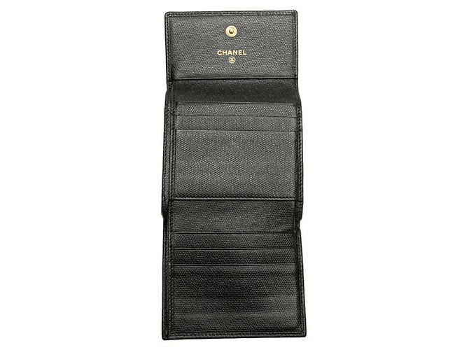 Chanel Coco Button Dreifach-Brieftasche Schwarz - Ansicht 6