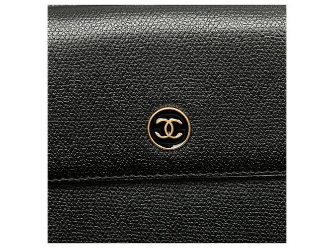 Chanel Coco Button Dreifach-Brieftasche Schwarz - Ansicht 7