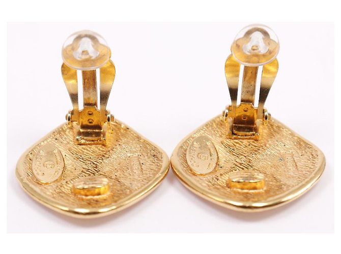 Orecchini a clip in metallo CC Rhombus di Chanel D'oro - vista 3