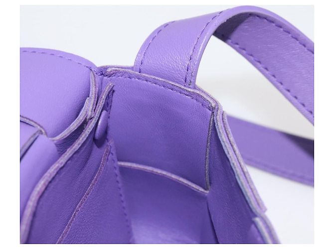 Autre Marque BAG CANDY MAXI INTRECCIATO IN PELLE VIOLA AUTH BA5953 Porpora - vista 17