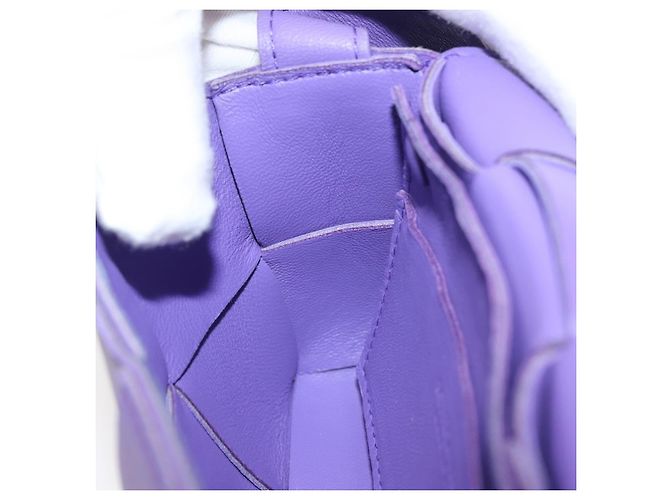 Autre Marque BAG CANDY MAXI INTRECCIATO IN PELLE VIOLA AUTH BA5953 Porpora - vista 18
