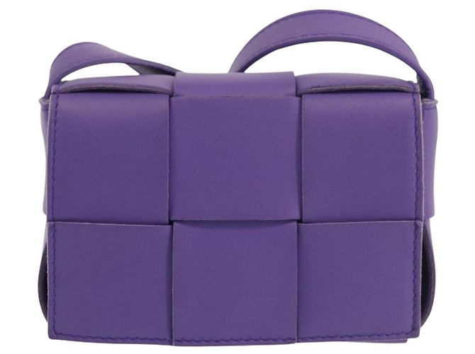 Autre Marque BAG CANDY MAXI INTRECCIATO IN PELLE VIOLA AUTH BA5953 Porpora - vista 2