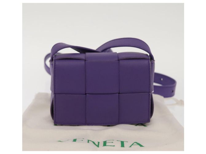 Autre Marque BAG CANDY MAXI INTRECCIATO IN PELLE VIOLA AUTH BA5953 Porpora - vista 21