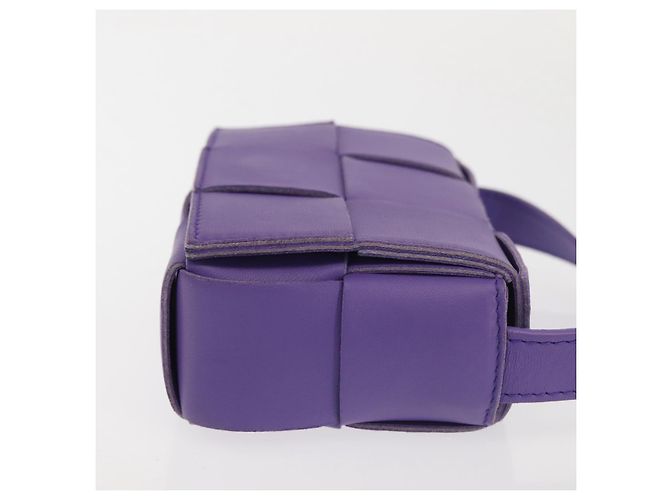 Autre Marque BAG CANDY MAXI INTRECCIATO IN PELLE VIOLA AUTH BA5953 Porpora - vista 4