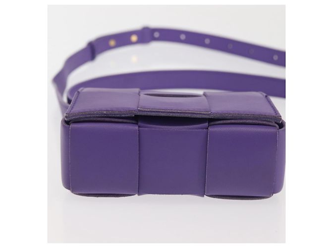 Autre Marque BAG CANDY MAXI INTRECCIATO IN PELLE VIOLA AUTH BA5953 Porpora - vista 9