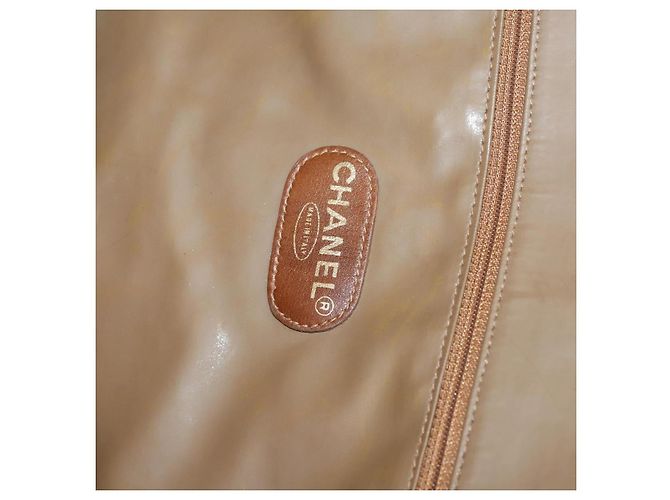 Borsa Tote CHANEL Smalto Marrone Oro CC Auth bs29208 D'oro - vista 18