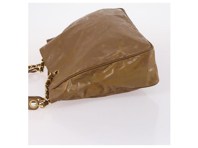 Borsa Tote CHANEL Smalto Marrone Oro CC Auth bs29208 D'oro - vista 5