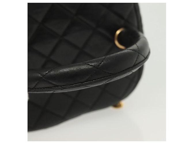 Vanity CHANEL Pochette Matelassé in Pelle di Agnello Nera Oro CC Auth 141905 Nero D'oro - vista 7