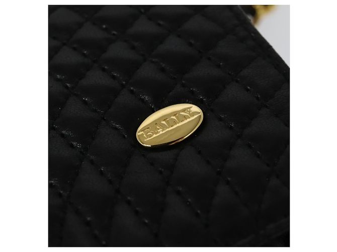 BALLY Borsa a Spalla con Catena Pelle Nera Oro Auth 141002 Nero D'oro - vista 14