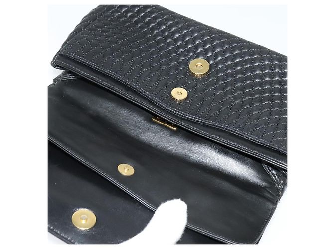 BALLY Borsa a Spalla con Catena Pelle Nera Oro Auth 141002 Nero D'oro - vista 16