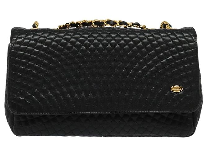BALLY Borsa a Spalla con Catena Pelle Nera Oro Auth 141002 Nero D'oro - vista 2