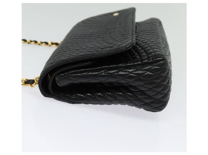 BALLY Borsa a Spalla con Catena Pelle Nera Oro Auth 141002 Nero D'oro - vista 4