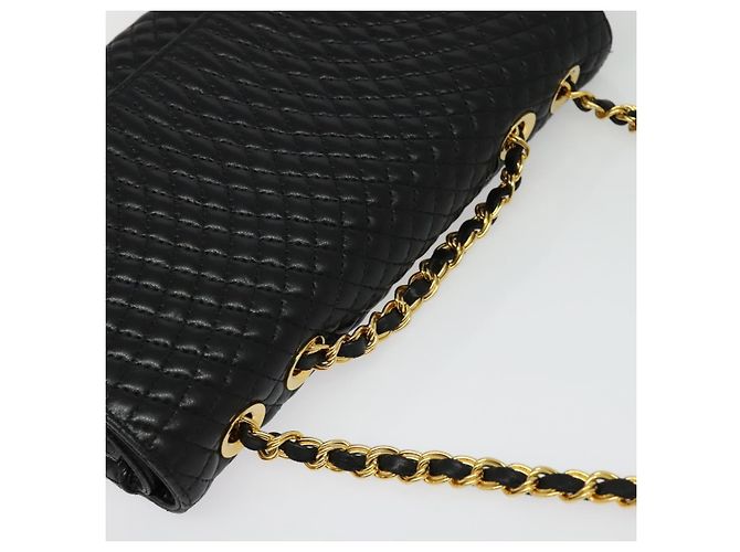 BALLY Borsa a Spalla con Catena Pelle Nera Oro Auth 141002 Nero D'oro - vista 6