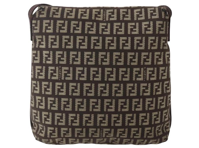 FENDI Zucchino Canvas Schultertasche Braun Auth bs29399 - Ansicht 3