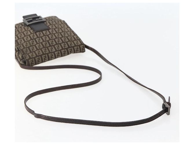 FENDI Zucchino Canvas Schultertasche Braun Auth bs29399 - Ansicht 7