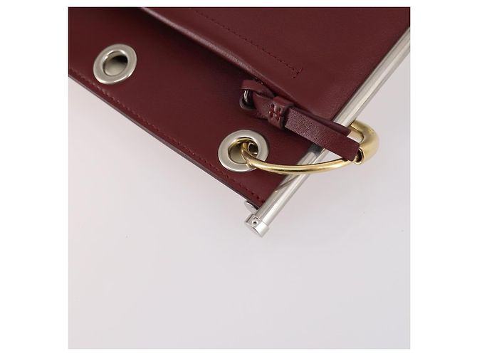 Chloé Borsa a Spalla Chloe Roy in Pelle Bordeaux Oro Auth BA5266 D'oro Bordò - vista 14