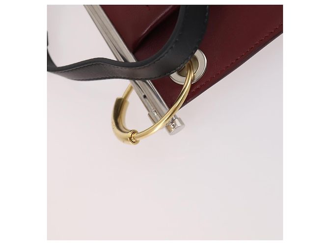Chloé Borsa a Spalla Chloe Roy in Pelle Bordeaux Oro Auth BA5266 D'oro Bordò - vista 15